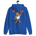 Gym Brown Hair Tan Skin Tone No-Glasses Long Moustache & Chin Beard Dad Hoodie