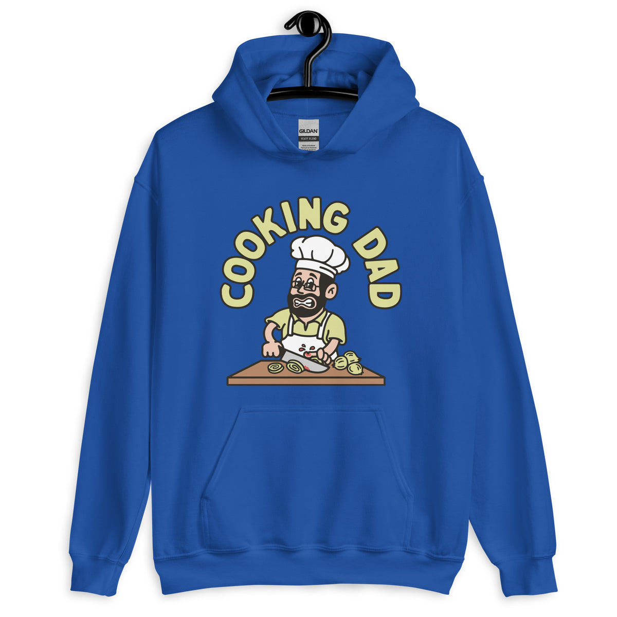 Cooking Black Hair Light Skin Tone Glasses Beard Dad Hoodie