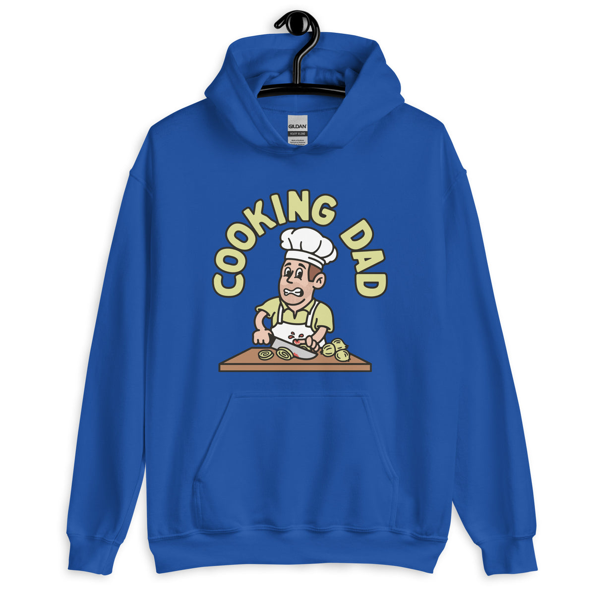 Cooking Brown Hair Light Skin Tone No-Glasses Stubble Dad Hoodie