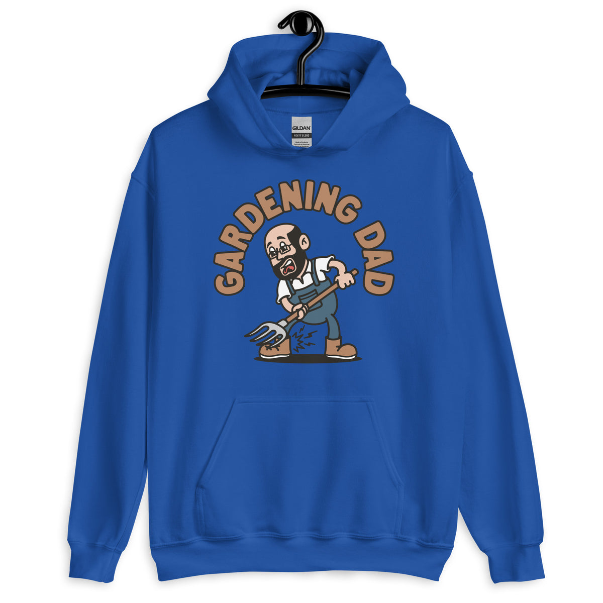 Gardening Black Hair Light Skin Tone Glasses Bald Beard Dad Hoodie