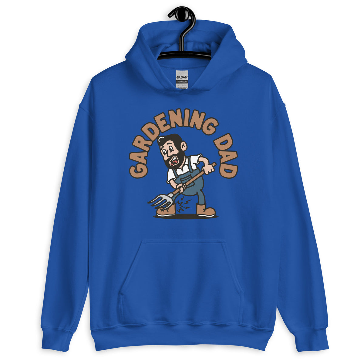 Gardening Black Hair Light Skin Tone No-Glasses Medium Beard Dad Hoodie