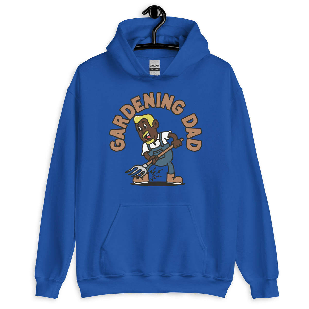 Gardening Blond Hair Dark Skin Tone No-Glasses Medium Moustache & Chin Beard Dad Hoodie