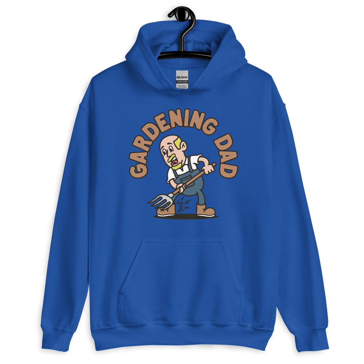 Gardening Blond Hair Light Skin Tone No-Glasses Bald Moustache & Chin Beard Dad Hoodie