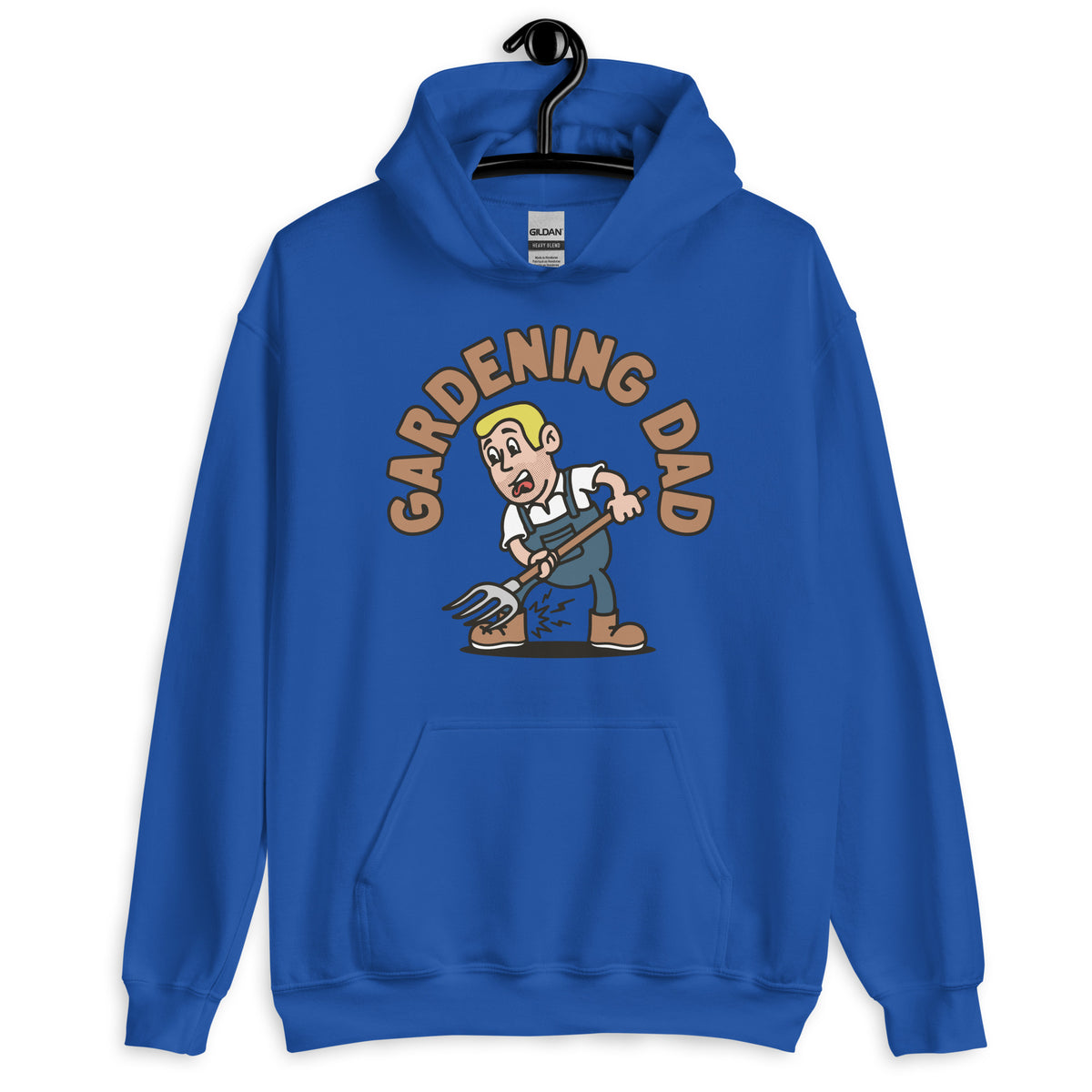 Gardening Blond Hair Light Skin Tone No-Glasses Short Stubble Dad Hoodie