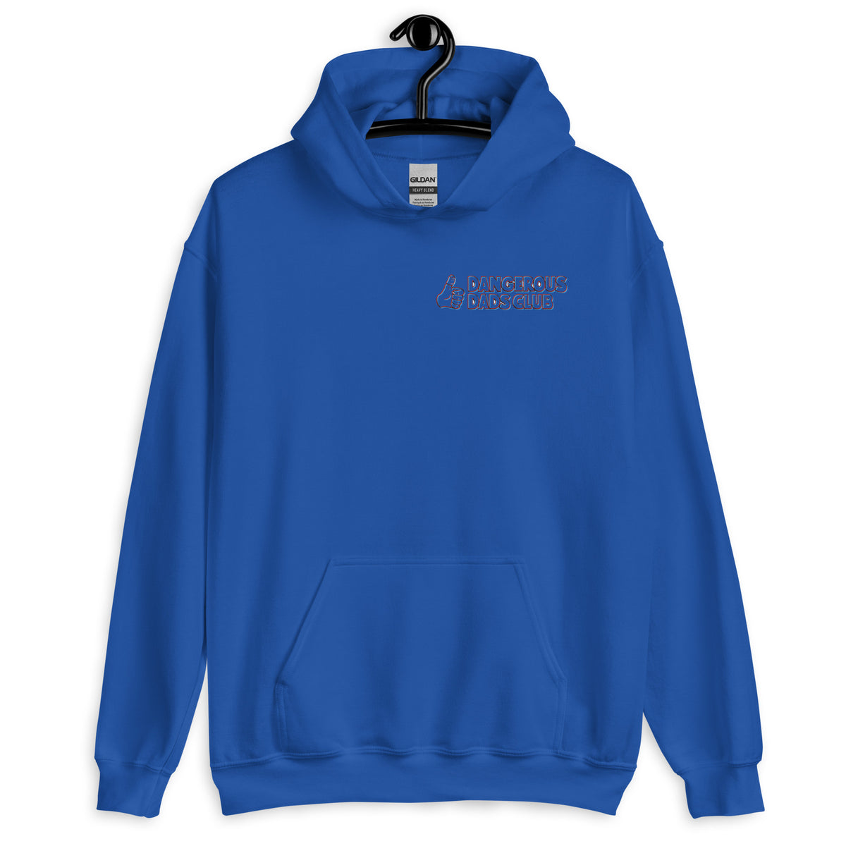 Dangerous Dads Club Hoodie - red-blue outline logo