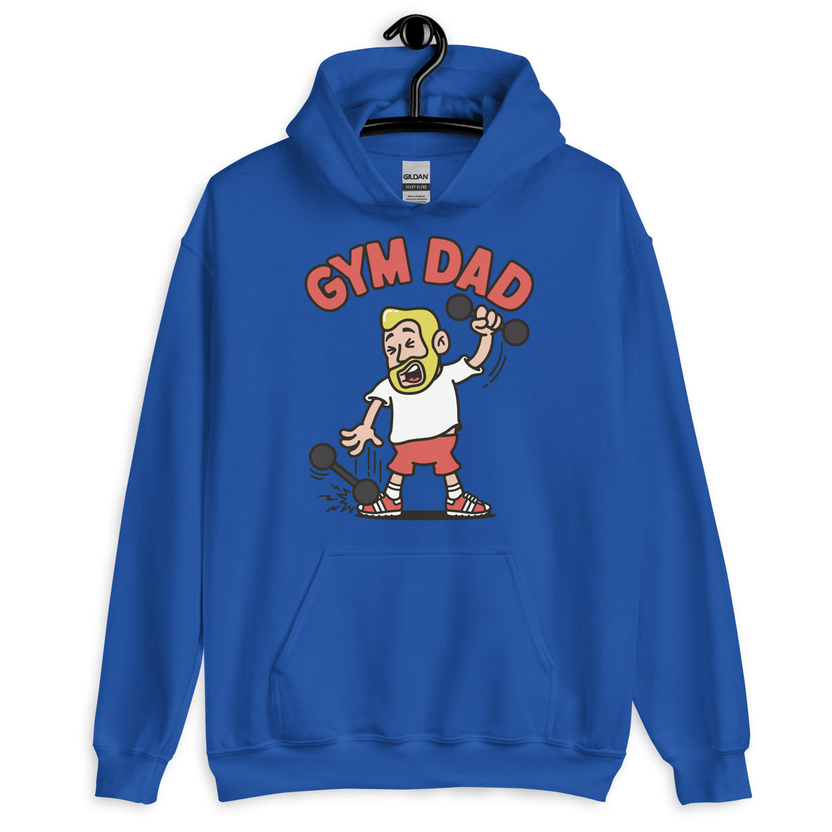 Gym Blond Hair Light Skin Tone No-Glasses Medium Beard Dad Hoodie