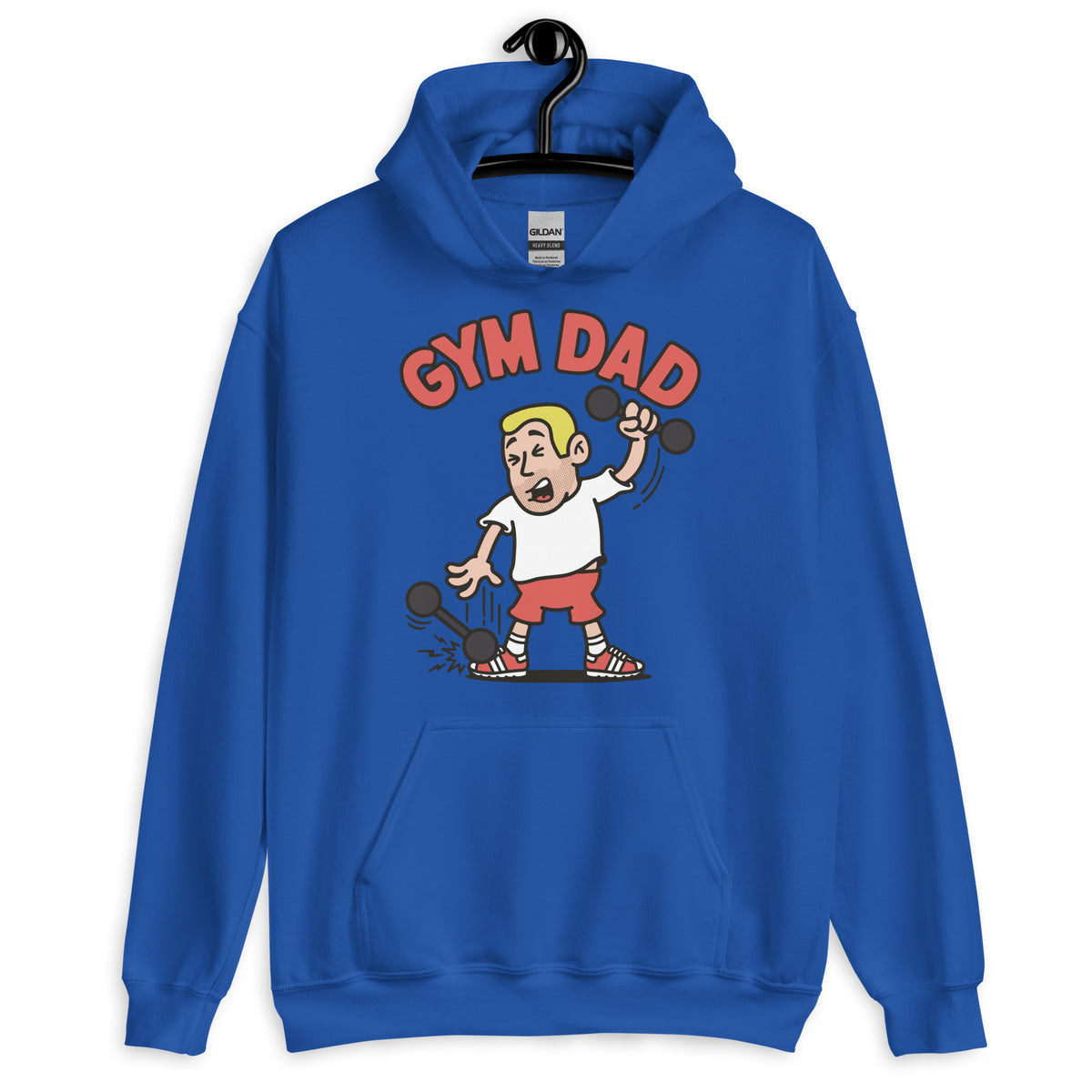 Gym Blond Hair Light Skin Tone No-Glasses Short Stubble Dad Hoodie