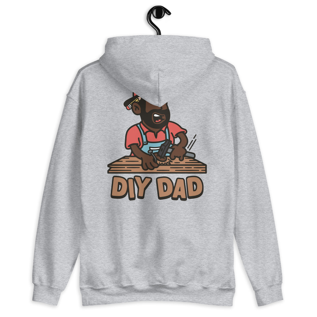 DIY Black Hair Dark Skin Tone No-Glasses Beard Dad Hoodie
