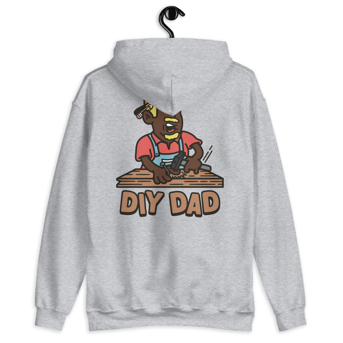 DIY Blond Hair Dark Skin Tone No-Glasses Moustache & Chin Beard Dad Hoodie