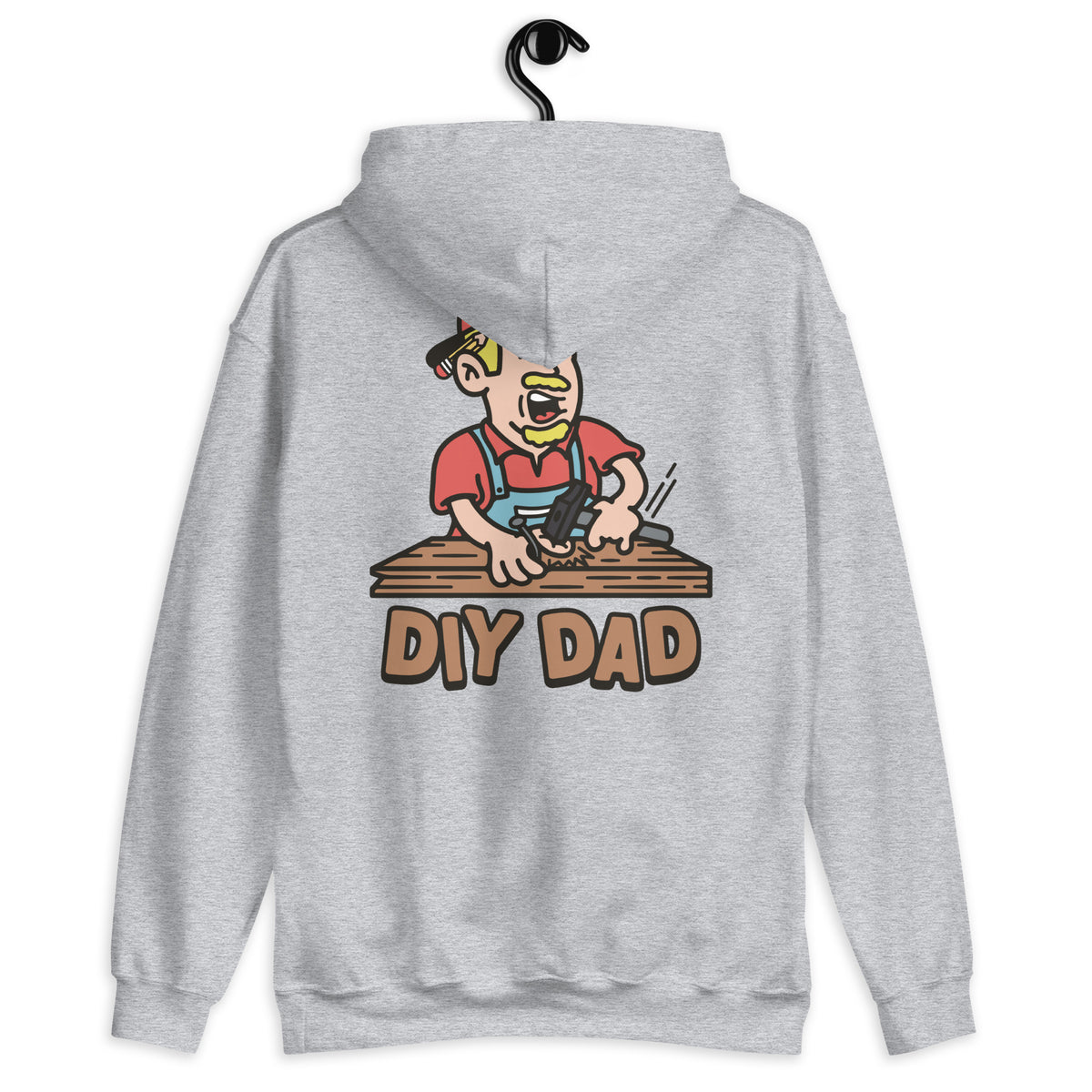 DIY Blond Hair Light Skin Tone No-Glasses Moustache & Chin Beard Dad Hoodie