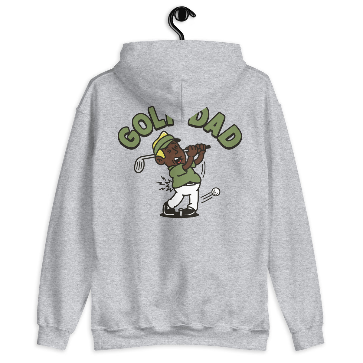 Golf Blond Hair Dark Skin Tone No-Glasses Stubble Dad Hoodie