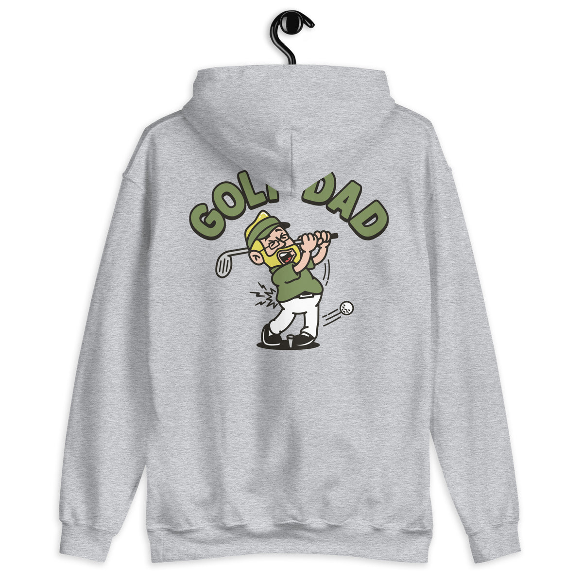 Golf Blond Hair Light Skin Tone Glasses Beard Dad Hoodie