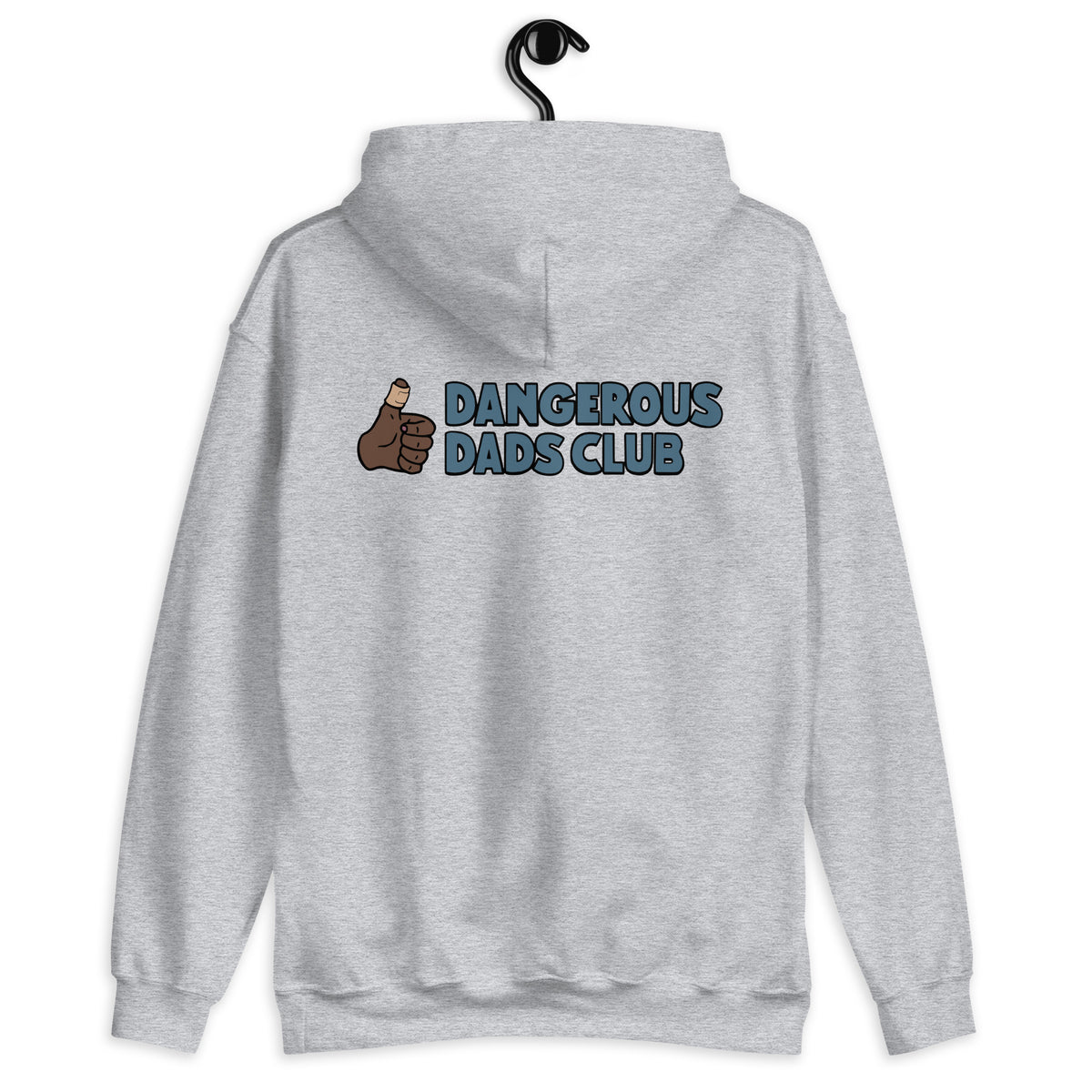 Dangerous Dads Club Hoodie - blue logo with dark thumb