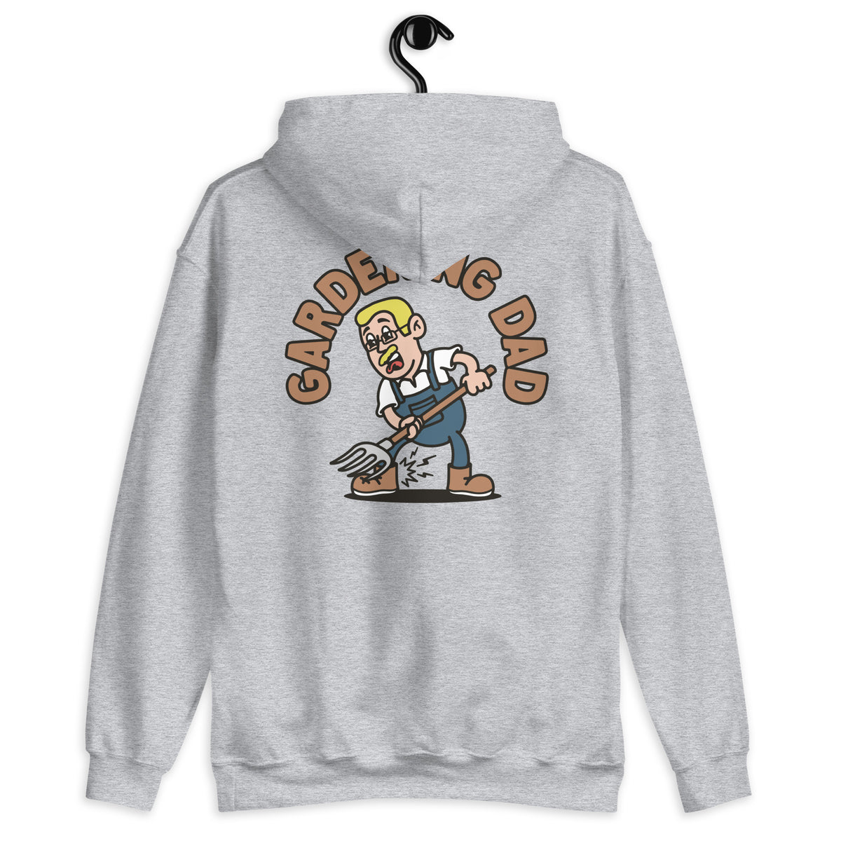 Gardening Blond Hair Light Skin Tone Glasses Short Moustache Dad Hoodie