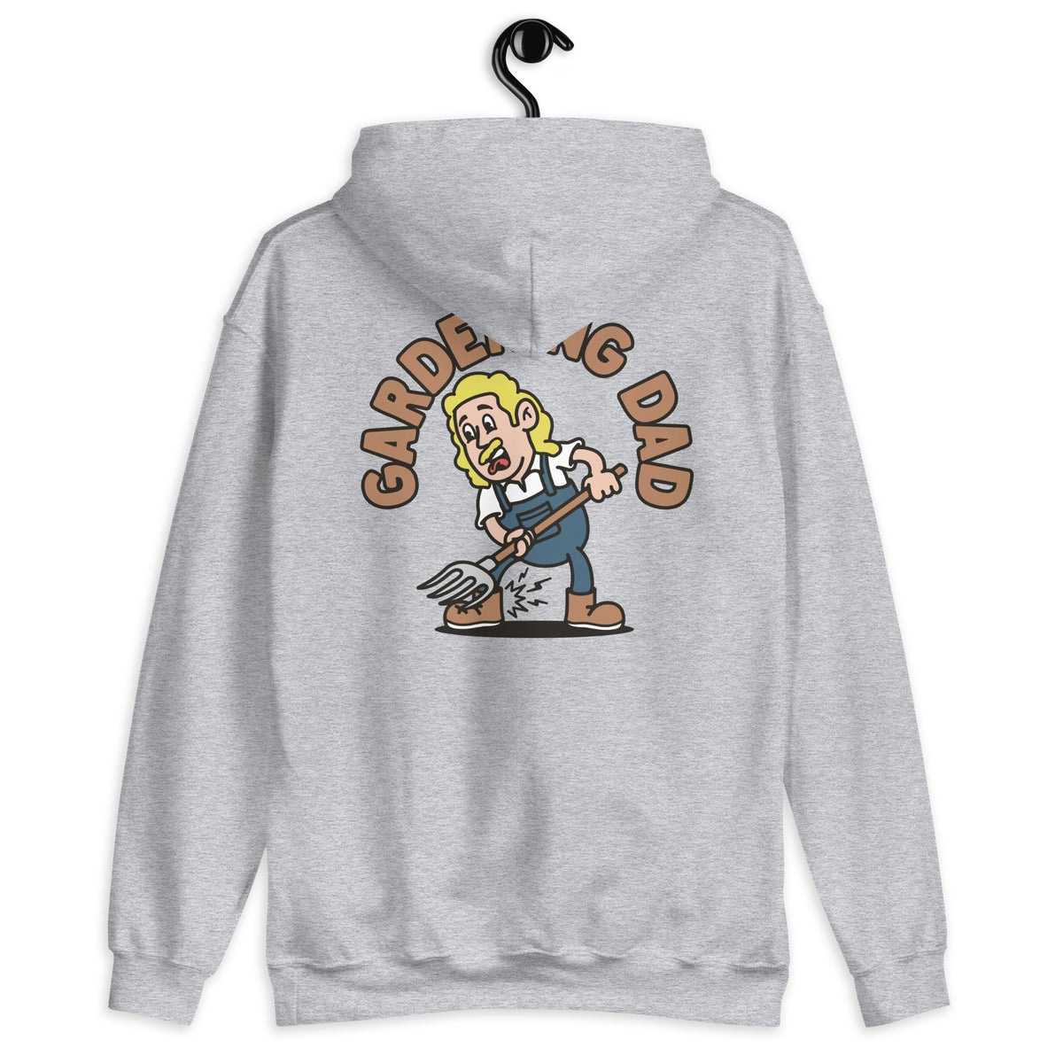 Gardening Blond Hair Light Skin Tone No-Glasses Long Moustache Dad Hoodie