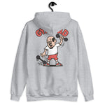 Gym Black Hair Light Skin Tone Glasses Bald Moustache & Chin Beard Dad Hoodie