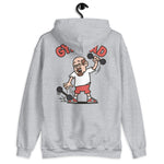 Gym Brown Hair Light Skin Tone Glasses Bald Moustache & Chin Beard Dad Hoodie