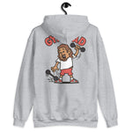 Gym Brown Hair Tan Skin Tone No-Glasses Long Moustache & Chin Beard Dad Hoodie