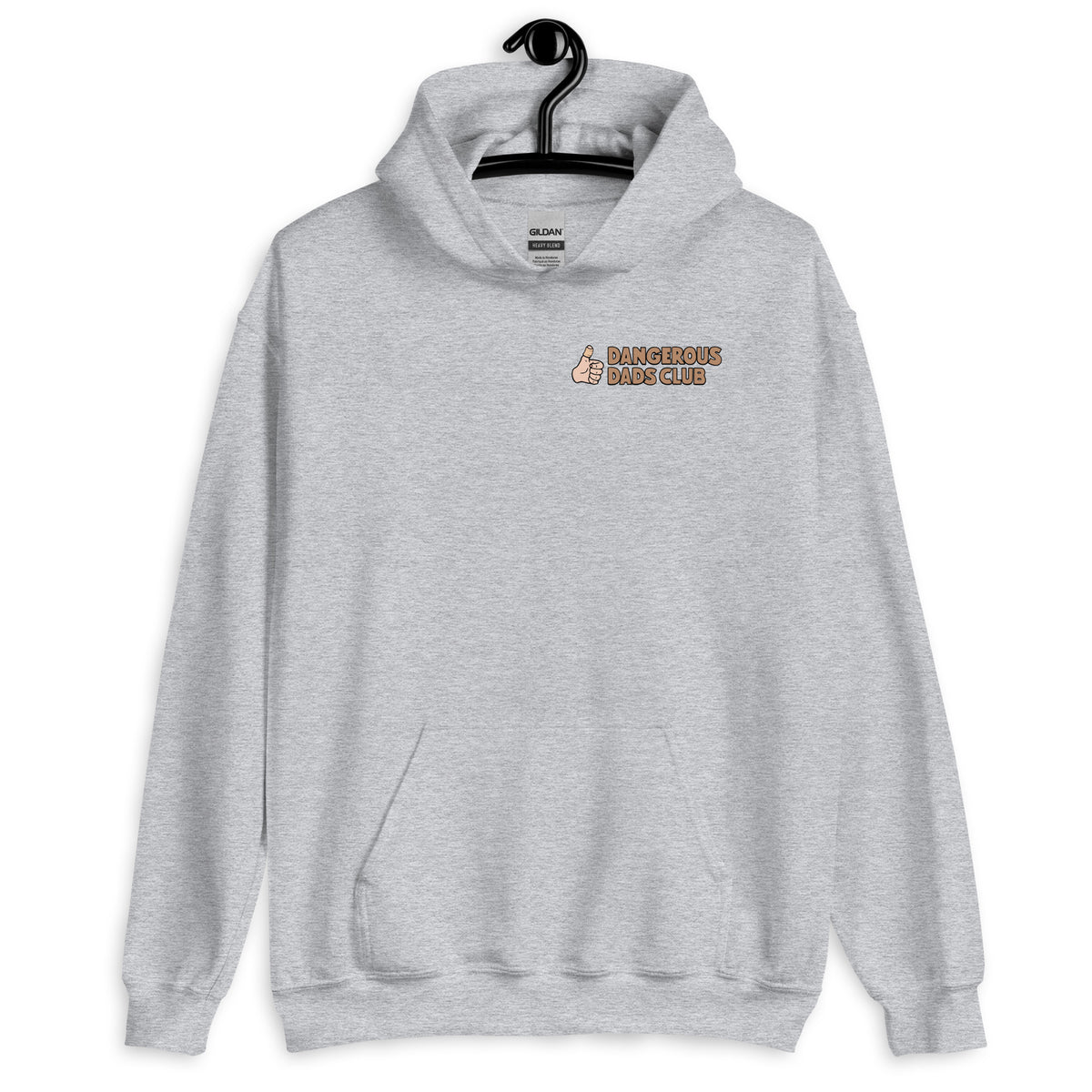 Climbing Black Hair Light Skin Tone No-Glasses Beard Dad Hoodie
