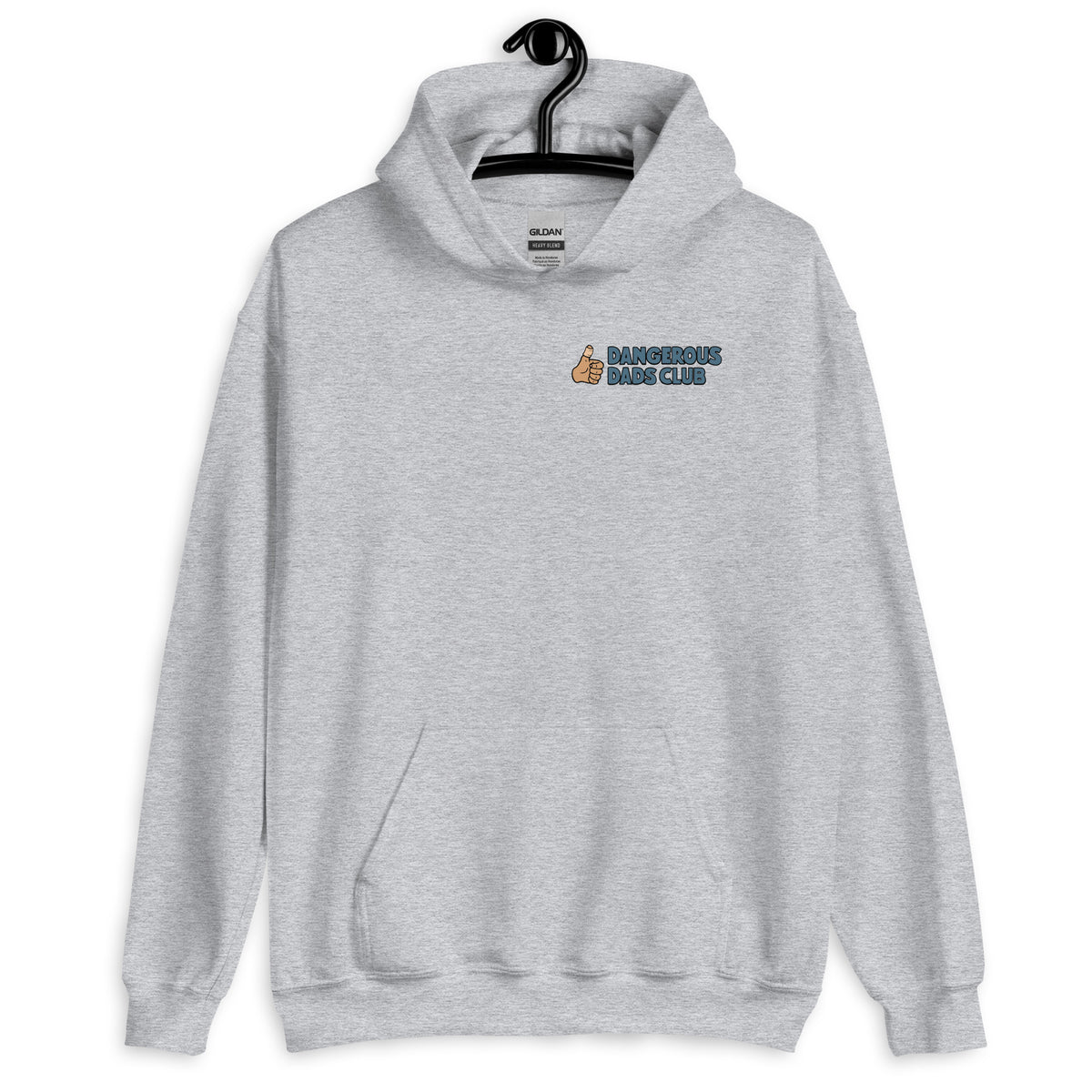 Fishing Brown Hair Tan Skin Tone No-Glasses Beard Dad Hoodie