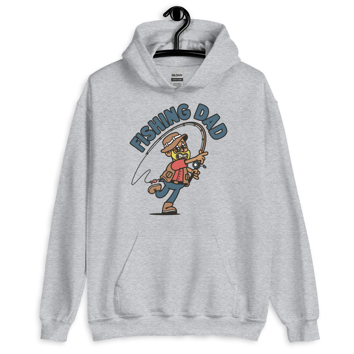 Fishing Blond Hair Tan Skin Tone Glasses Beard Dad Hoodie