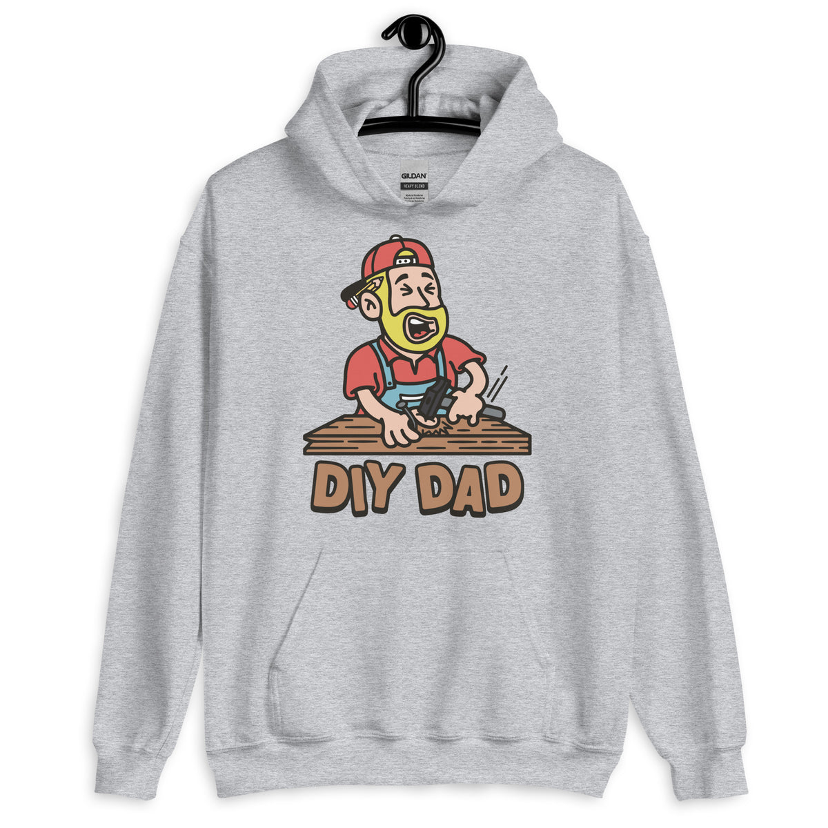 DIY Blond Hair Light Skin Tone No-Glasses Beard Dad Hoodie