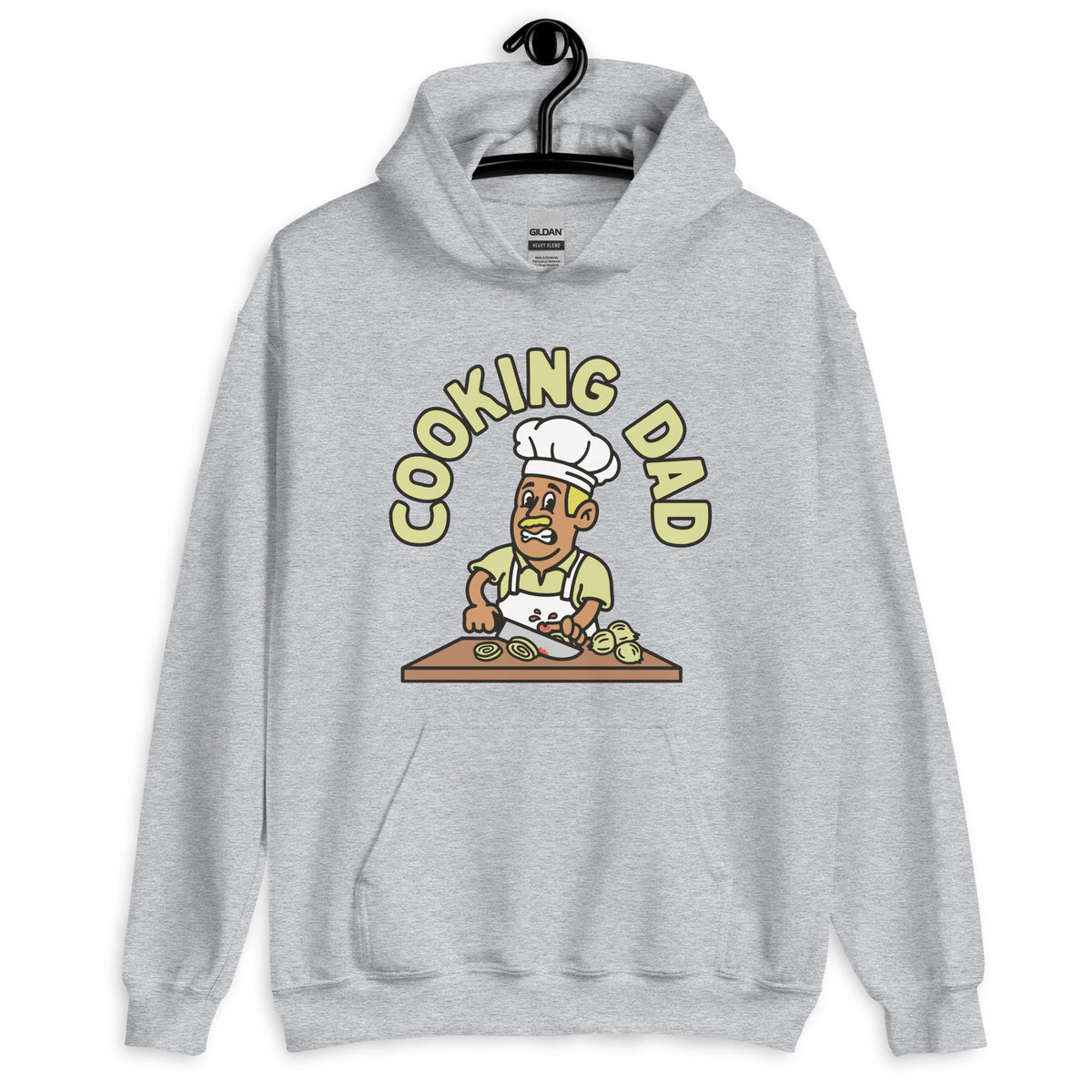 Cooking Blond Hair Tan Skin Tone No-Glasses Moustache Dad Hoodie