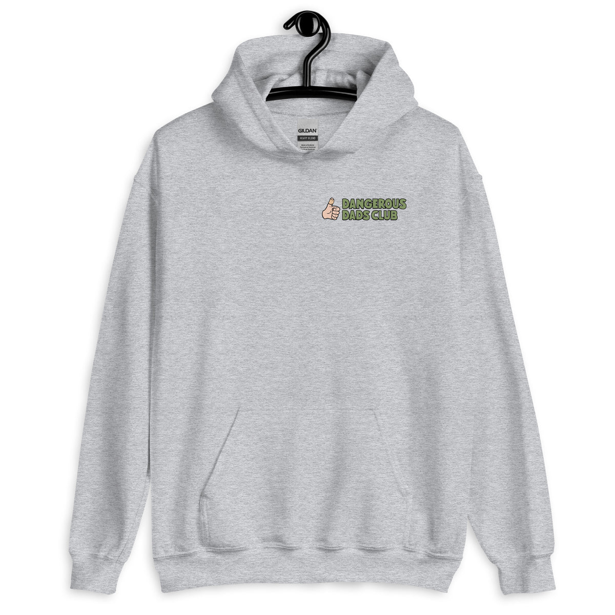Golf Black Hair Light Skin Tone No-Glasses Stubble Dad Hoodie