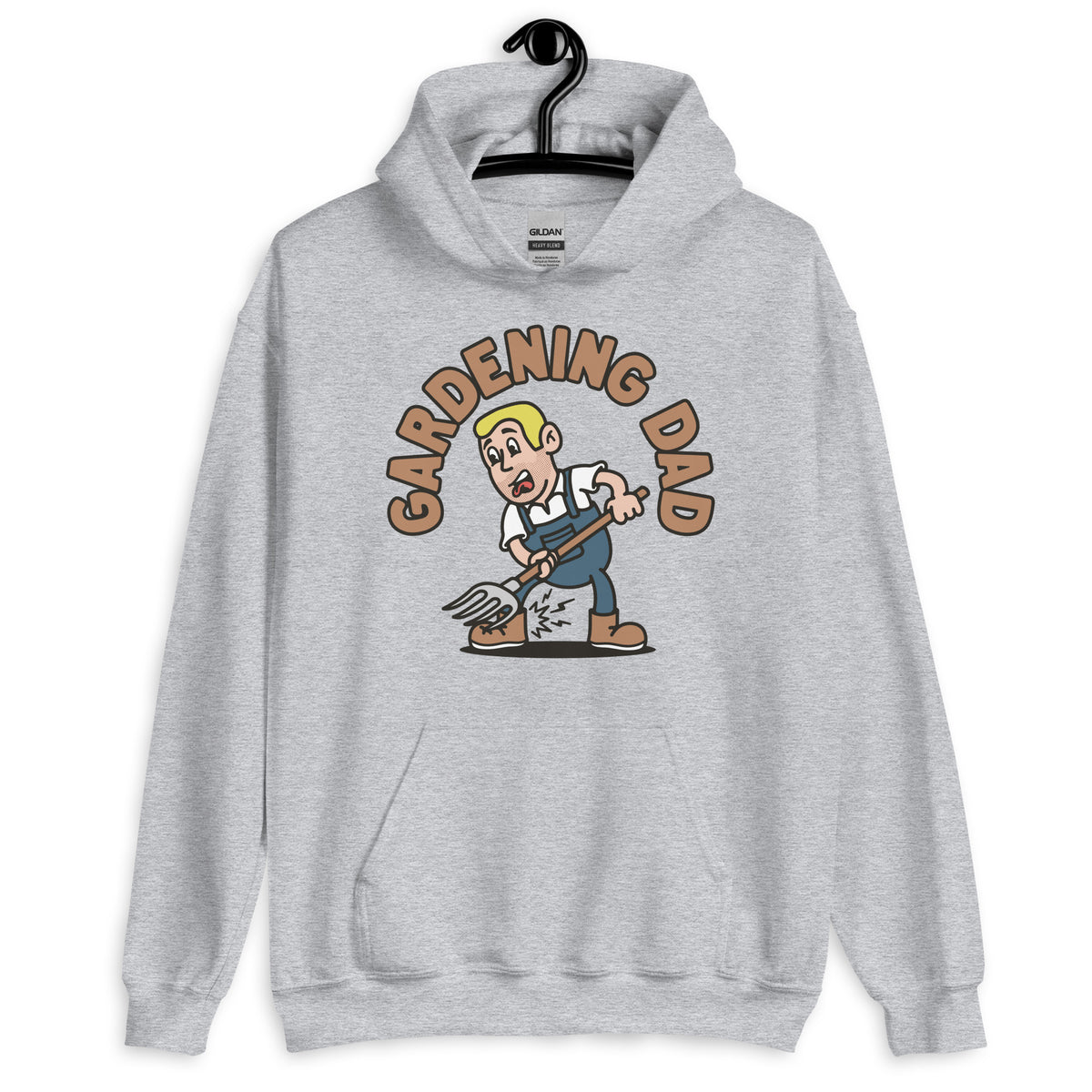 Gardening Blond Hair Light Skin Tone No-Glasses Short Stubble Dad Hoodie