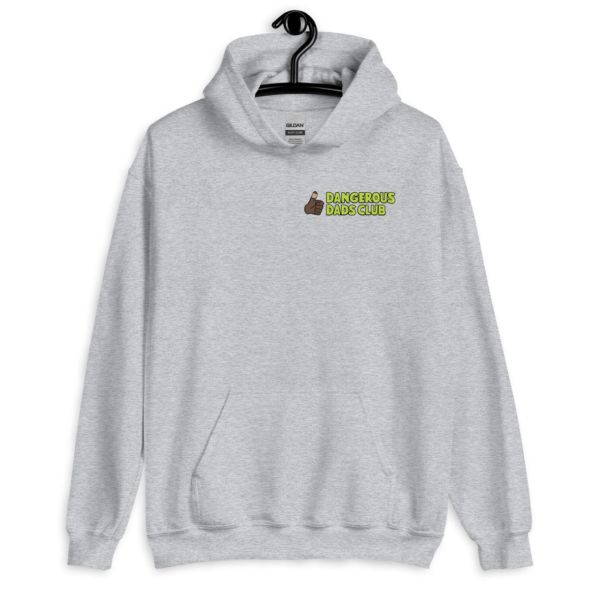 Dangerous Dads Club Hoodie - L.green logo with dark thumb