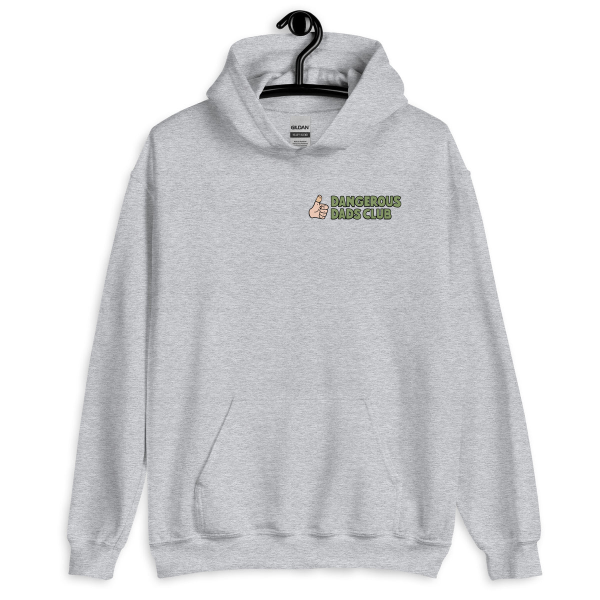 Dangerous Dads Club Hoodie - Green logo with light thumb