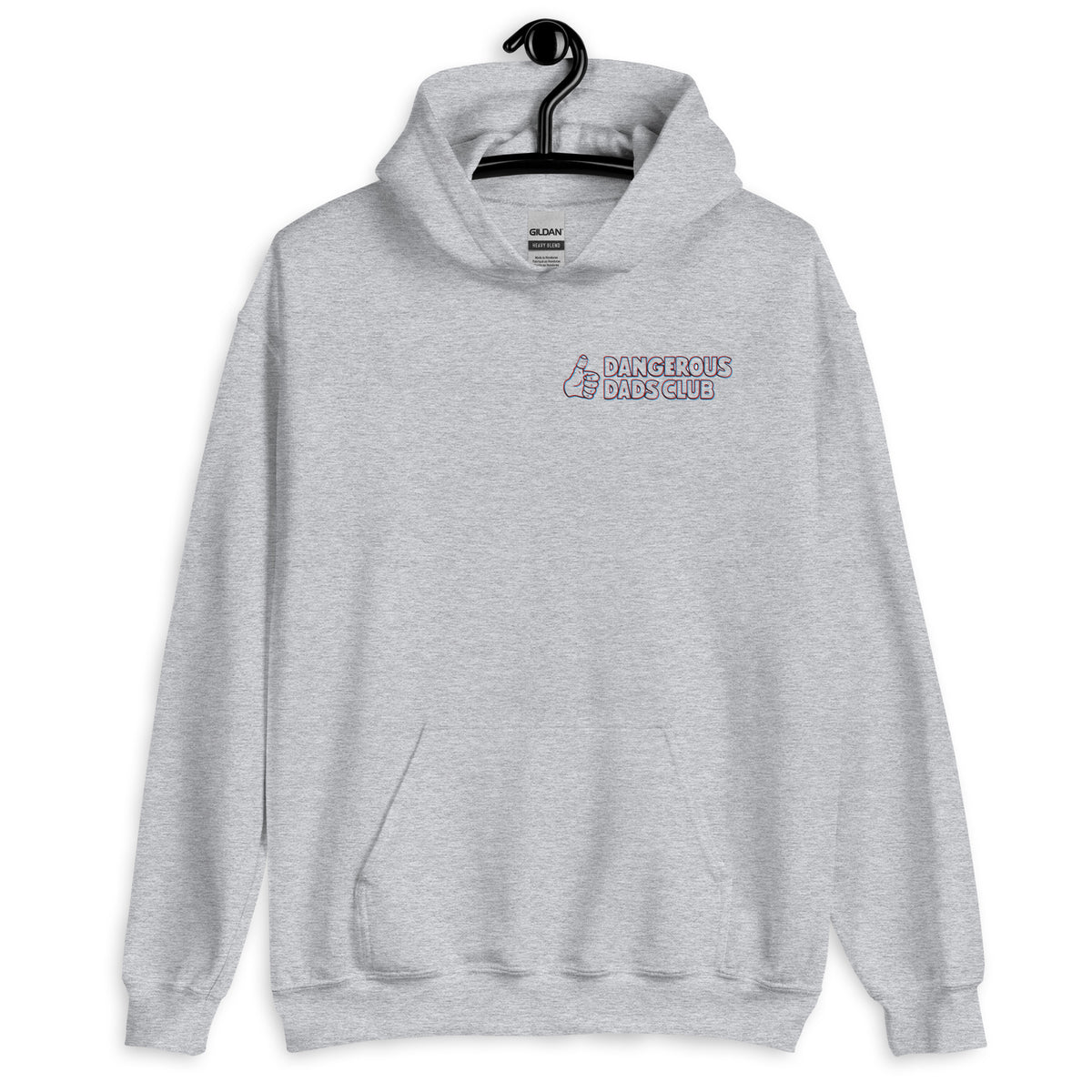 Dangerous Dads Club Hoodie - red-blue outline logo