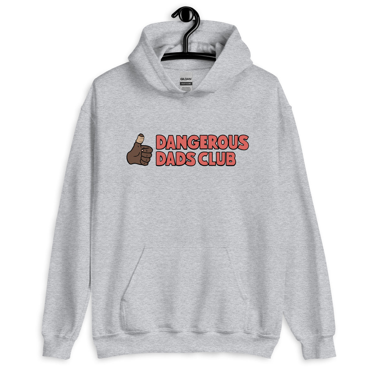 Dangerous Dads Club Hoodie - Red logo - dark thumb