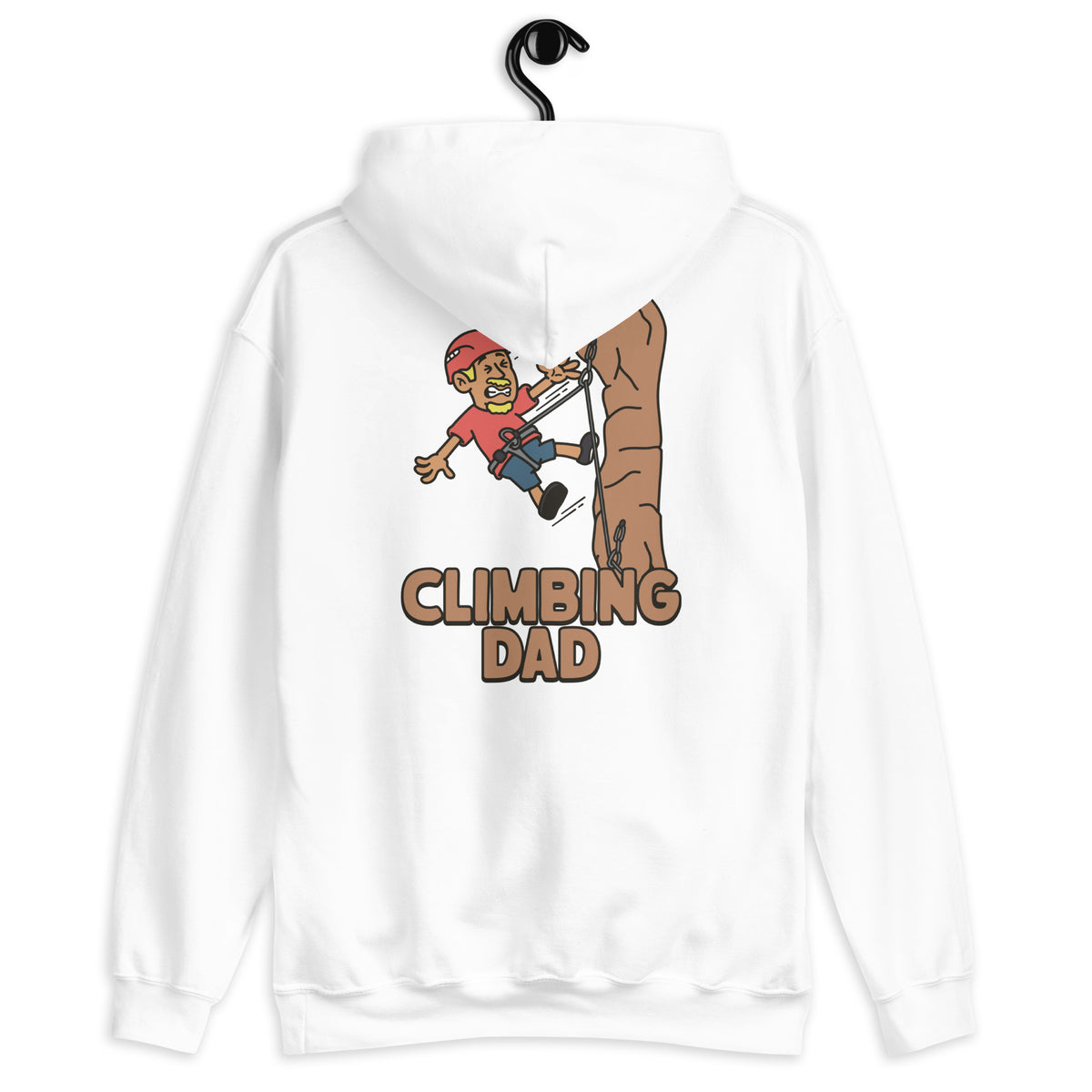 Climbing Blond Hair Tan Skin Tone No-Glasses Moustache & Chin Beard Dad Hoodie