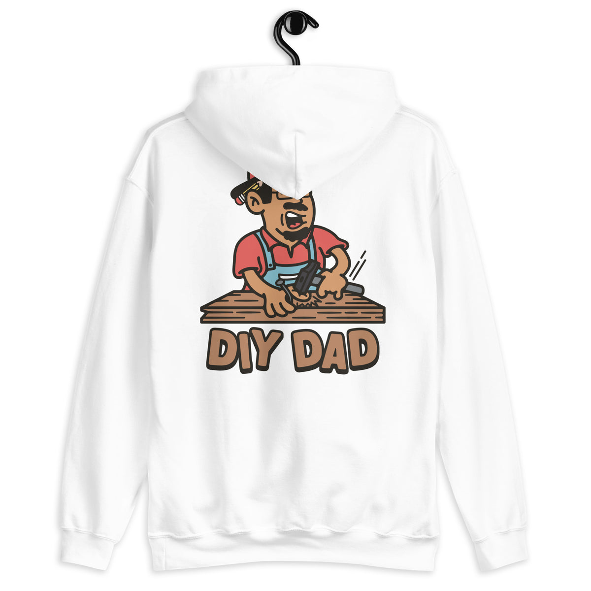 DIY Black Hair Tan Skin Tone Glasses Moustache & Chin Beard Dad Hoodie