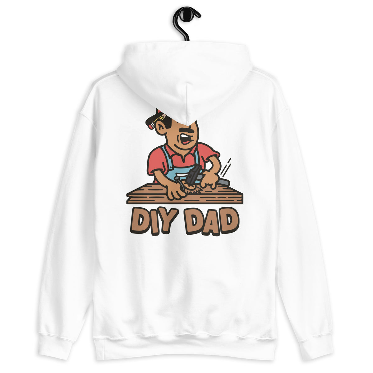 DIY Black Hair Tan Skin Tone No-Glasses Moustache Dad Hoodie