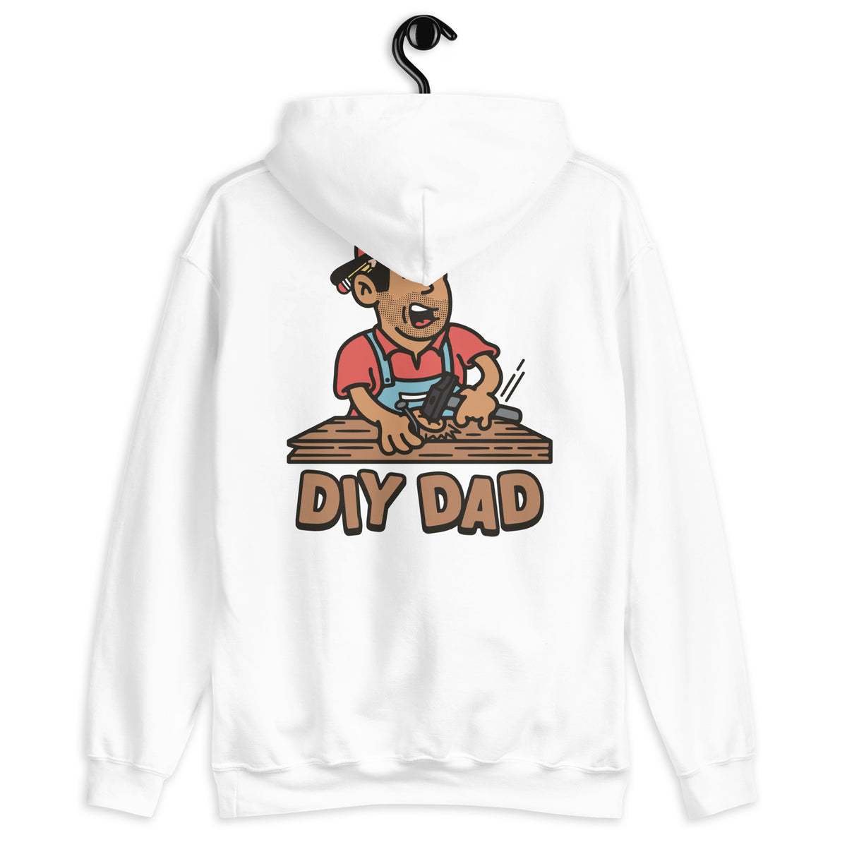 DIY Black Hair Tan Skin Tone No-Glasses Stubble Dad Hoodie