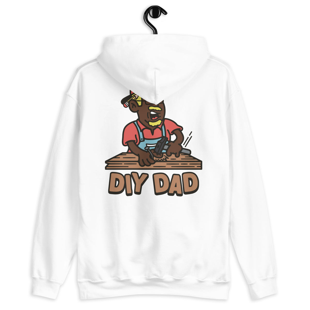 DIY Blond Hair Dark Skin Tone Glasses Moustache & Chin Beard Dad Hoodie