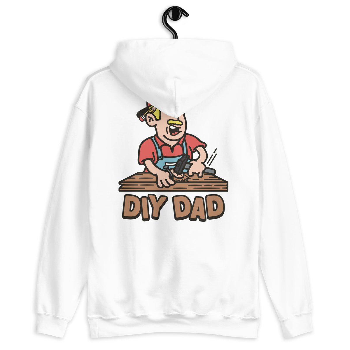 DIY Blond Hair Light Skin Tone No-Glasses Moustache Dad Hoodie