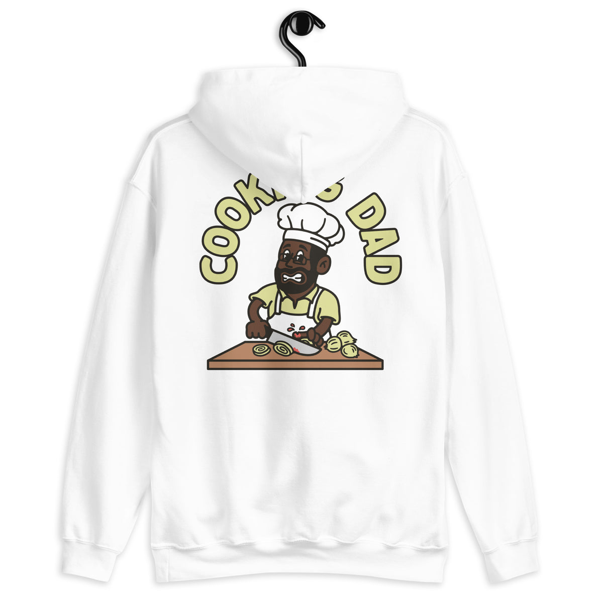 Cooking Black Hair Dark Skin Tone Glasses Beard Dad Hoodie