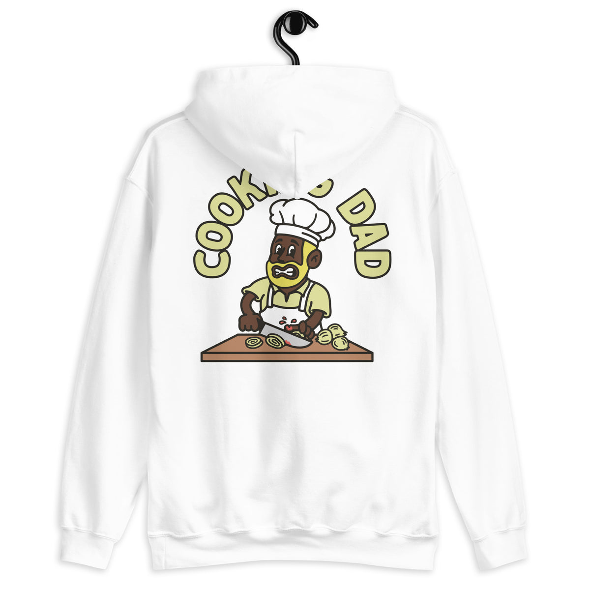 Cooking Blond Hair Dark Skin Tone No-Glasses Beard Dad Hoodie