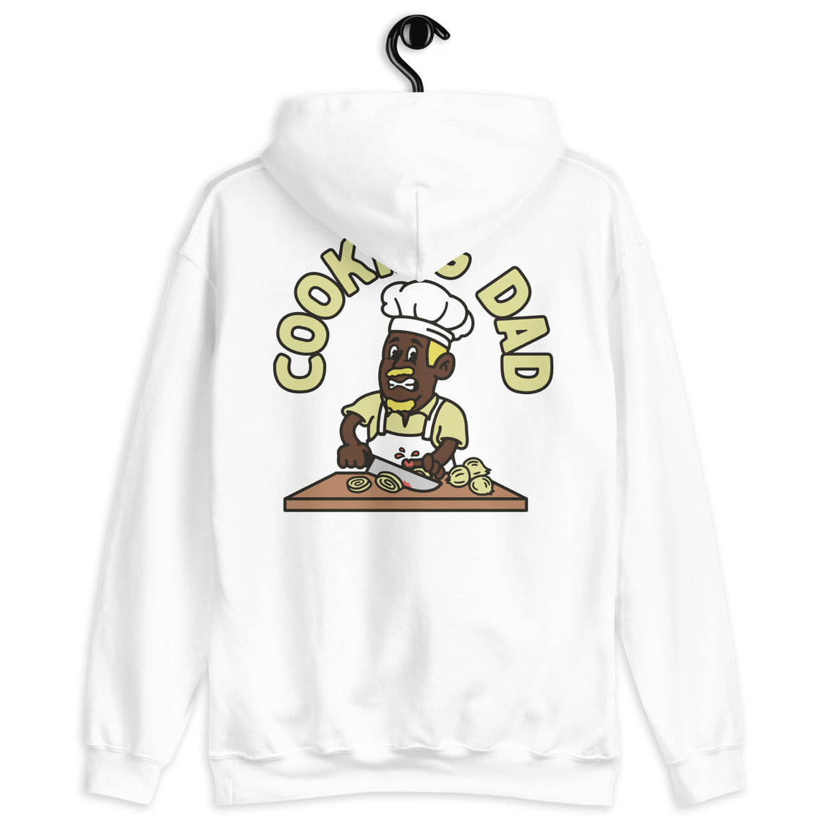 Cooking Blond Hair Dark Skin Tone No-Glasses Moustache & Chin Beard Dad Hoodie