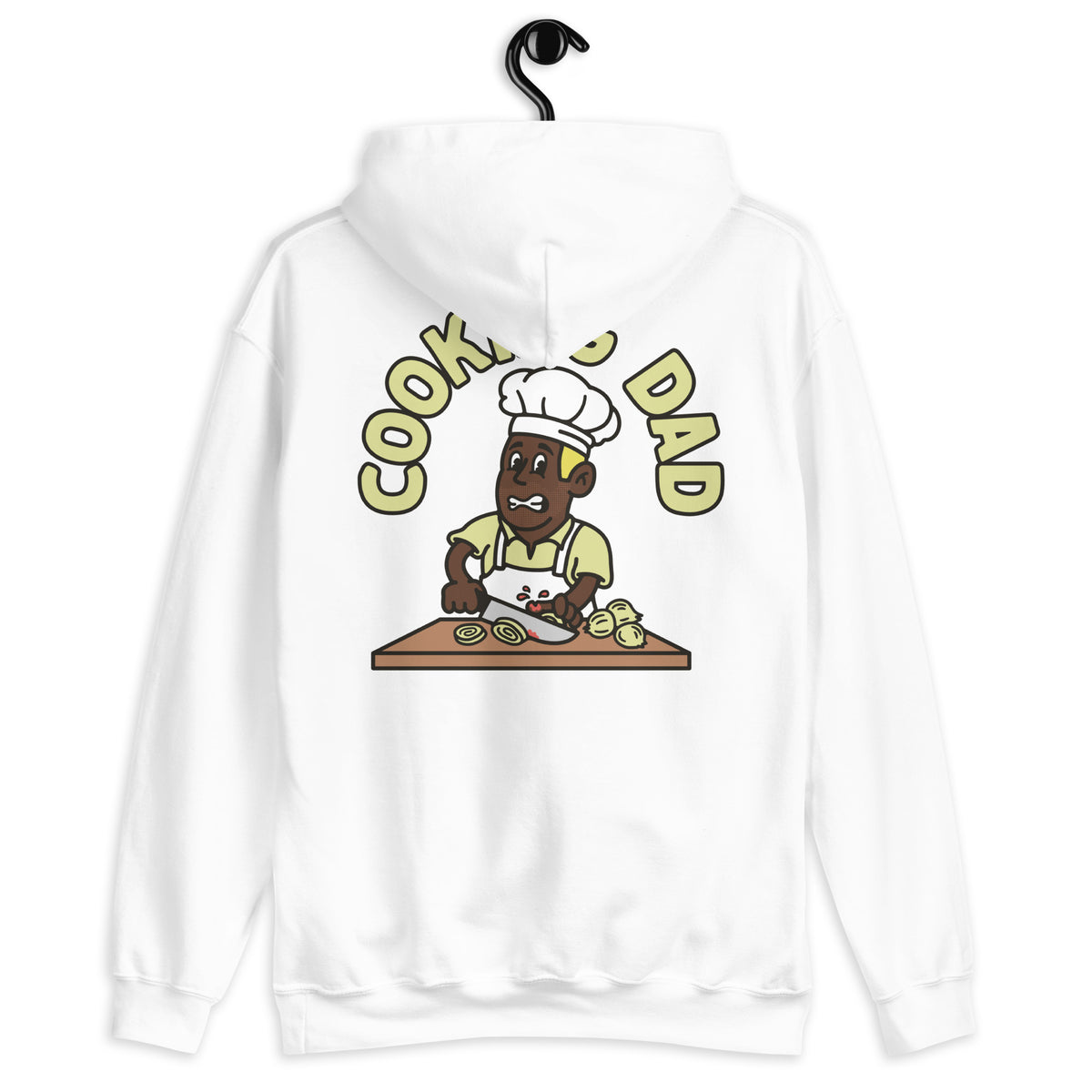 Cooking Blond Hair Dark Skin Tone No-Glasses Stubble Dad Hoodie