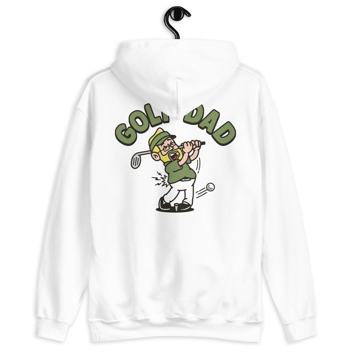 Golf Blond Hair Light Skin Tone Glasses Beard Dad Hoodie
