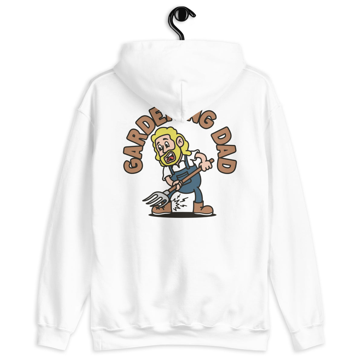 Gardening Blond Hair Light Skin Tone No-Glasses Long Beard Dad Hoodie