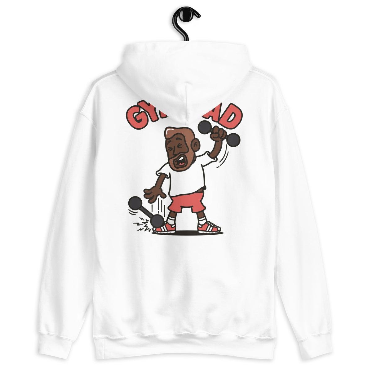 Gym Brown Hair Dark Skin Tone No-Glasses Medium Beard Dad Hoodie