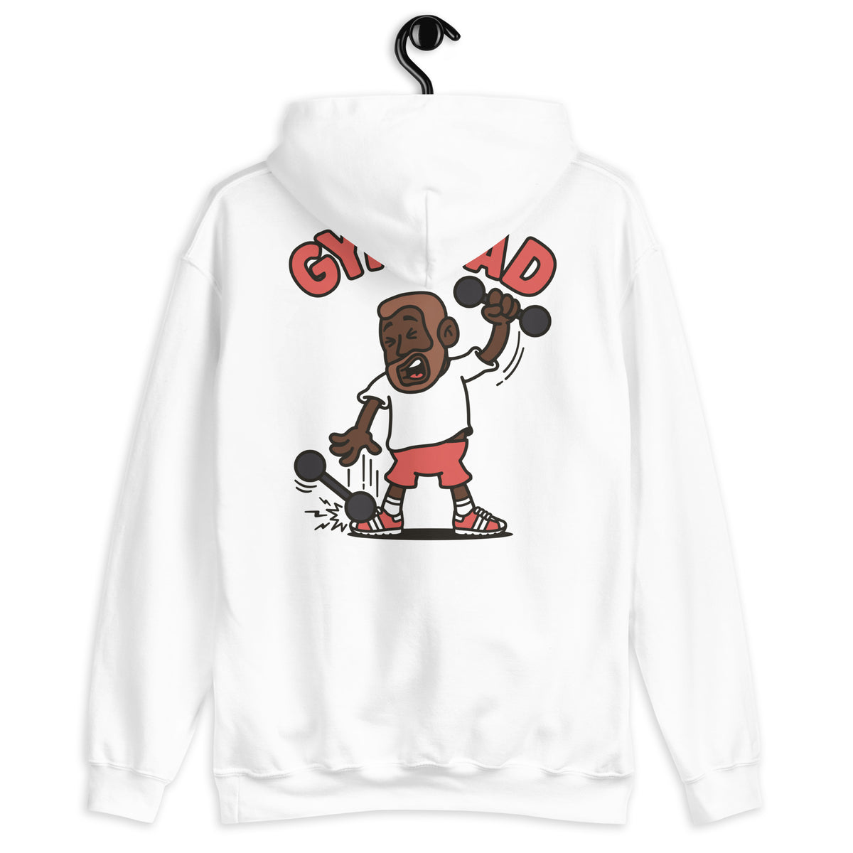 Gym Brown Hair Dark Skin Tone No-Glasses Short Beard Dad Hoodie