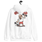 Gym Brown Hair Light Skin Tone Glasses Bald Moustache & Chin Beard Dad Hoodie