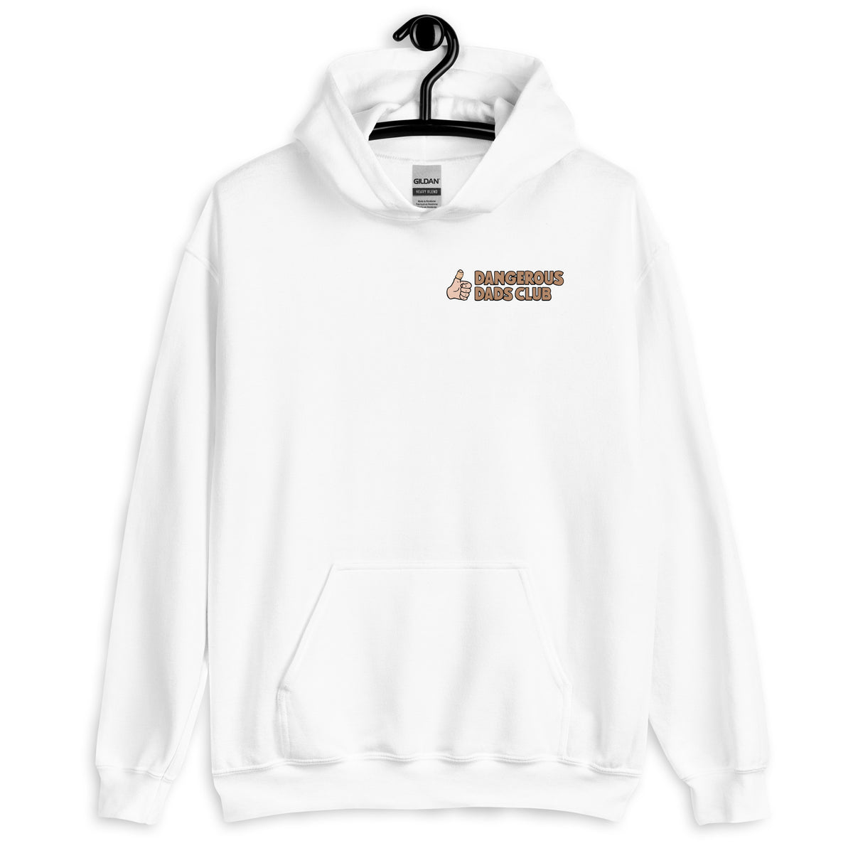 Climbing Black Hair Light Skin Tone No-Glasses Beard Dad Hoodie