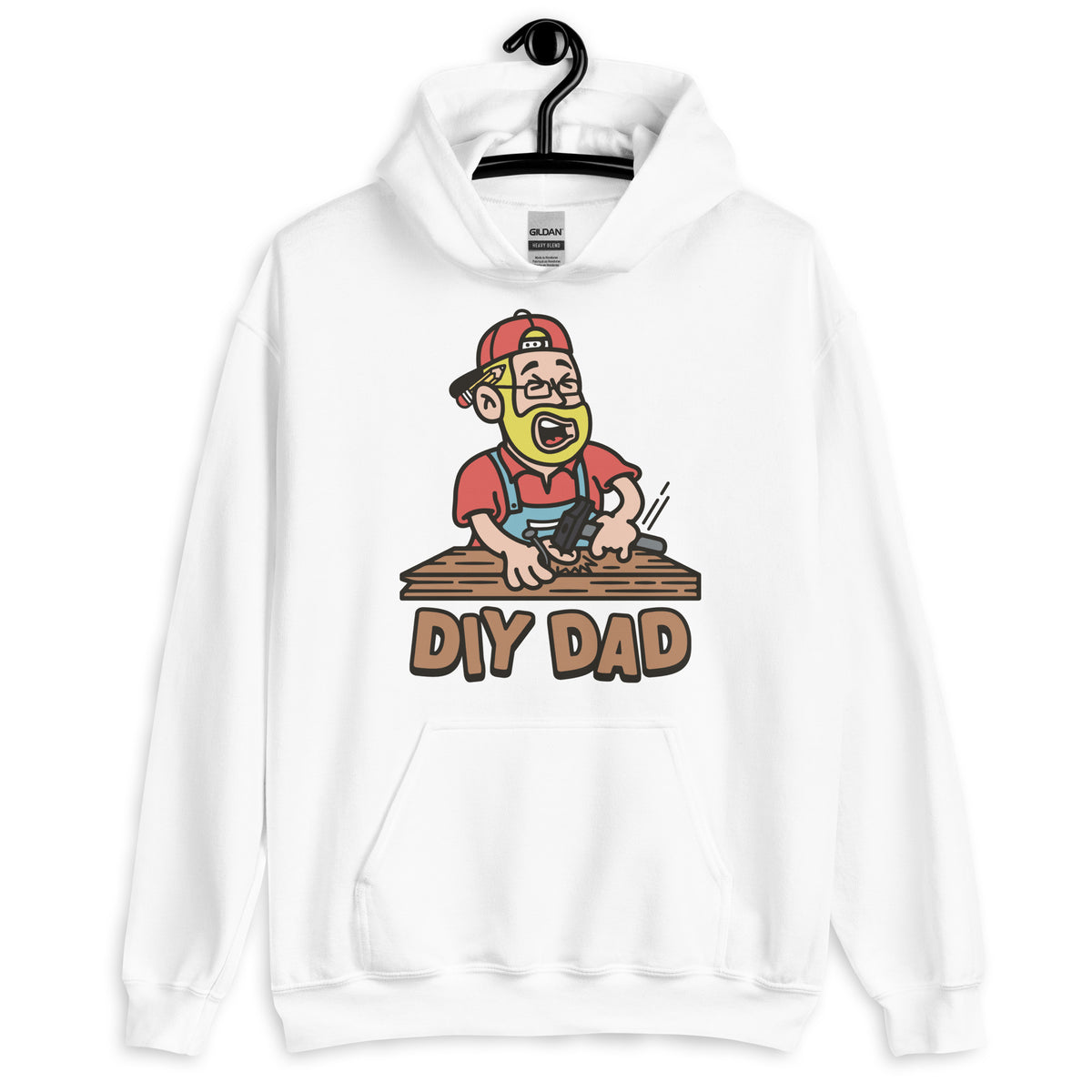 DIY Blond Hair Light Skin Tone Glasses Beard Dad Hoodie